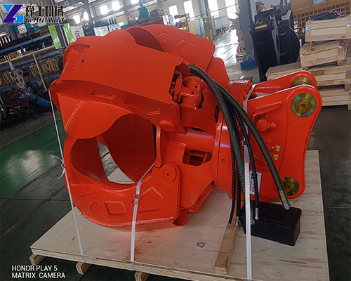orange peel grapple lashing secured
