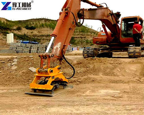 application of excavator vibrating plate compactor