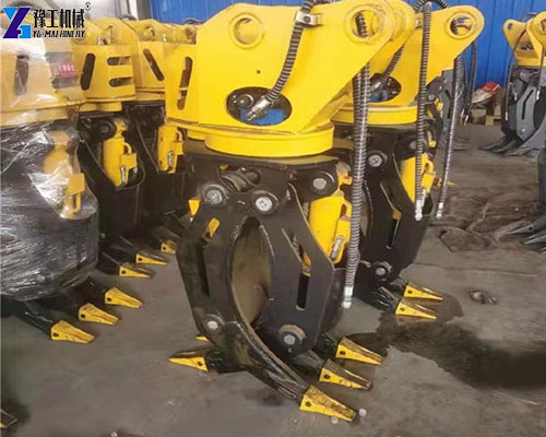 excavator wood handling grapple