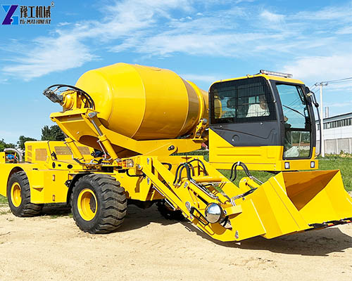 self loading concrete mixer truck factory shot