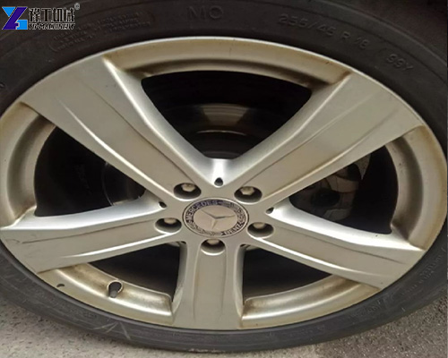 before cleaning car wheels