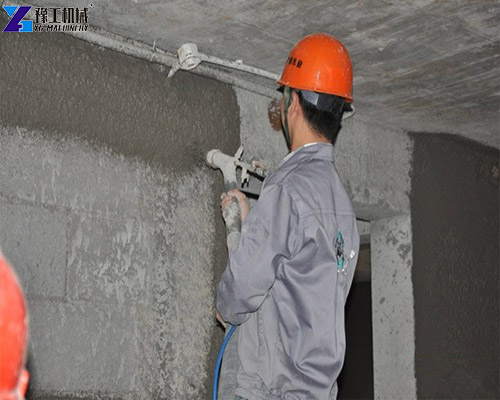mortar sprayer construction site