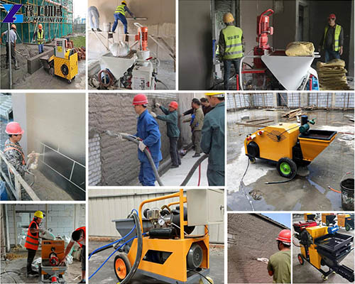 mortar sprayer working site