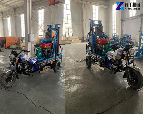 motorcycle-style water well drilling rig