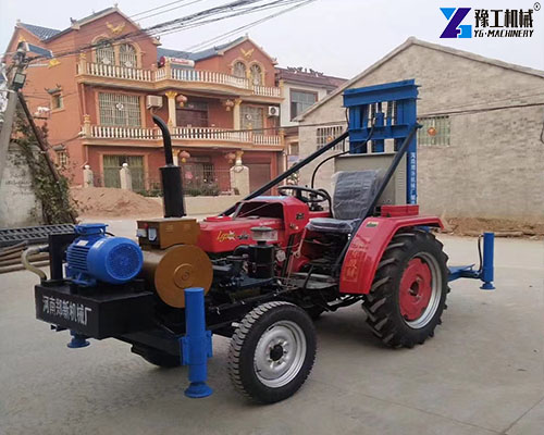 tractor-mounted water well drilling rig