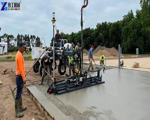 concrete laser leveling machine job site