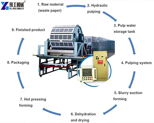 egg tray manufacturing machine workflow