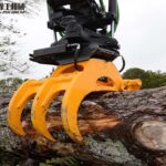 excavator log grapple forestry site