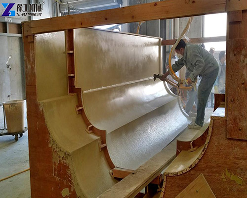 grc spray machine spraying panel