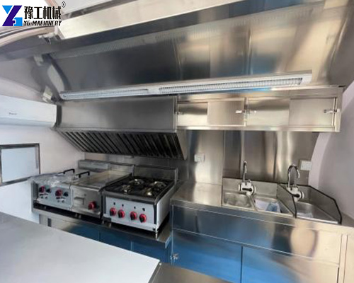 interior facilities of a brand-new custom food truck