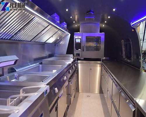 interior of the round food trailer