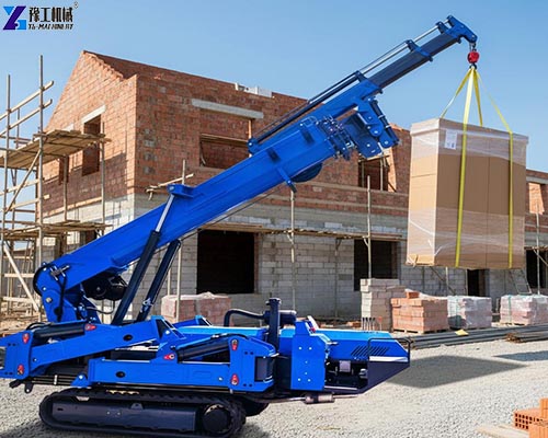 mobile spider crane lifting building material