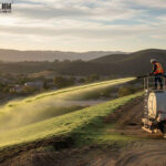 portable hydroseeder job site