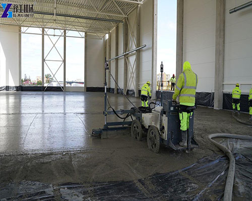 small laser screed working site