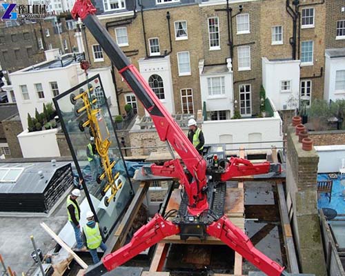 spider crane glass installation site
